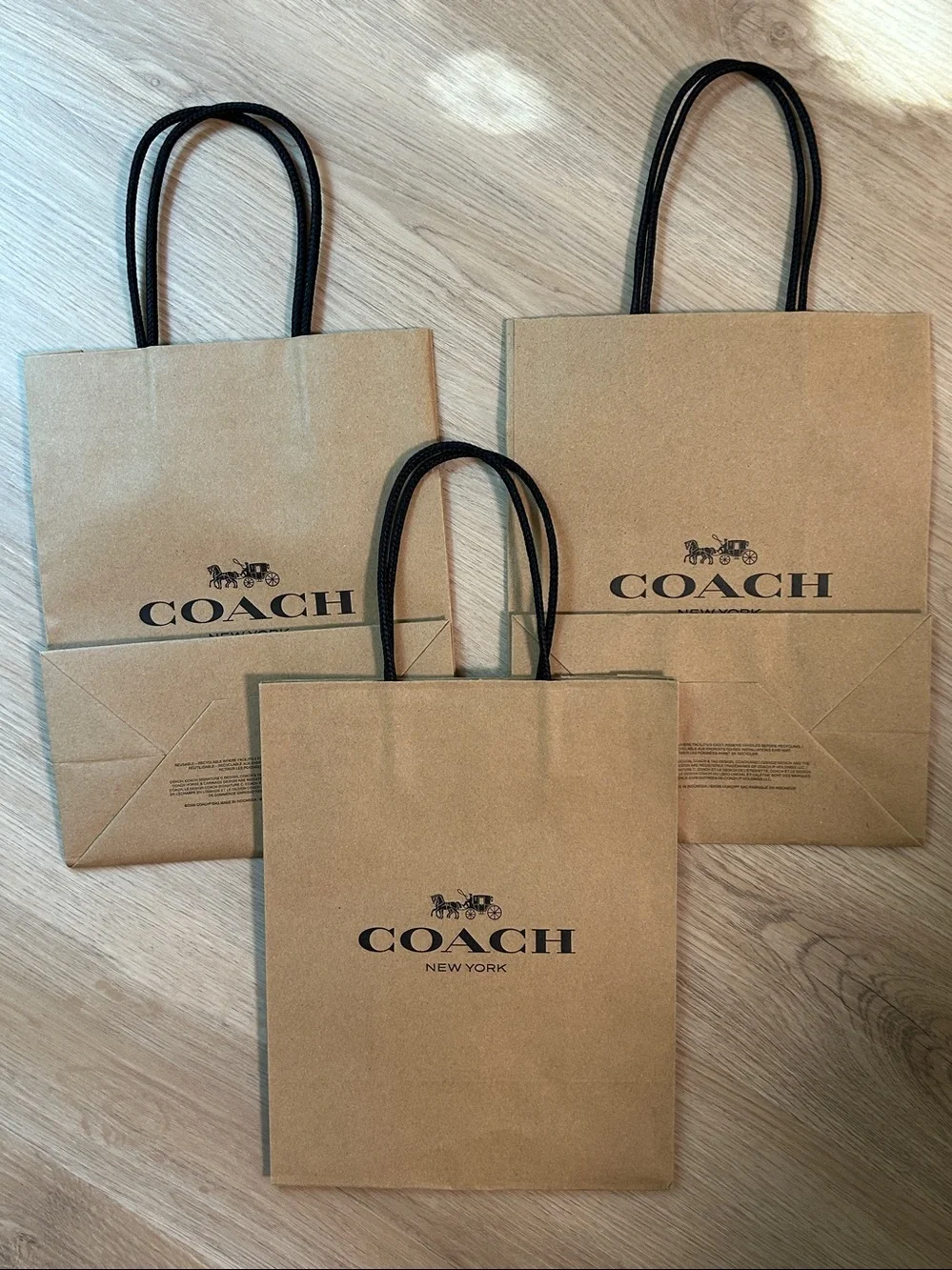 3-Pack Coach Gift Paper Bags with 2 Gift Tags-3 piece Gift Bag Bundle from Coach